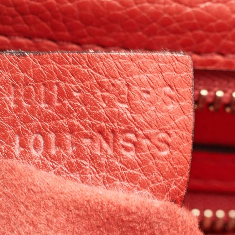Pre Owned Celine Red Leather Mini Luggage Tote