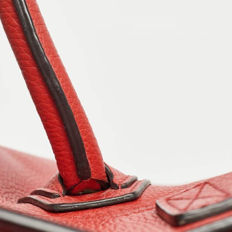 Pre Owned Celine Red Leather Mini Luggage Tote