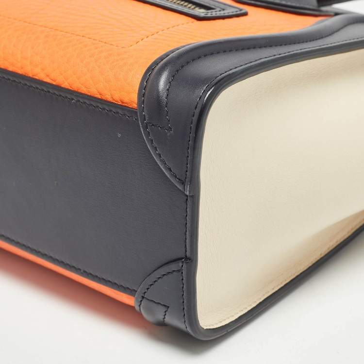 Pre Owned Celine Tricolor Leather Nano Luggage Tote