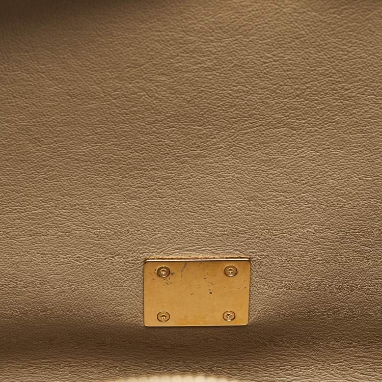 Pre Owned Celine Beige Leather, Suede and Python Medium Trapeze Bag