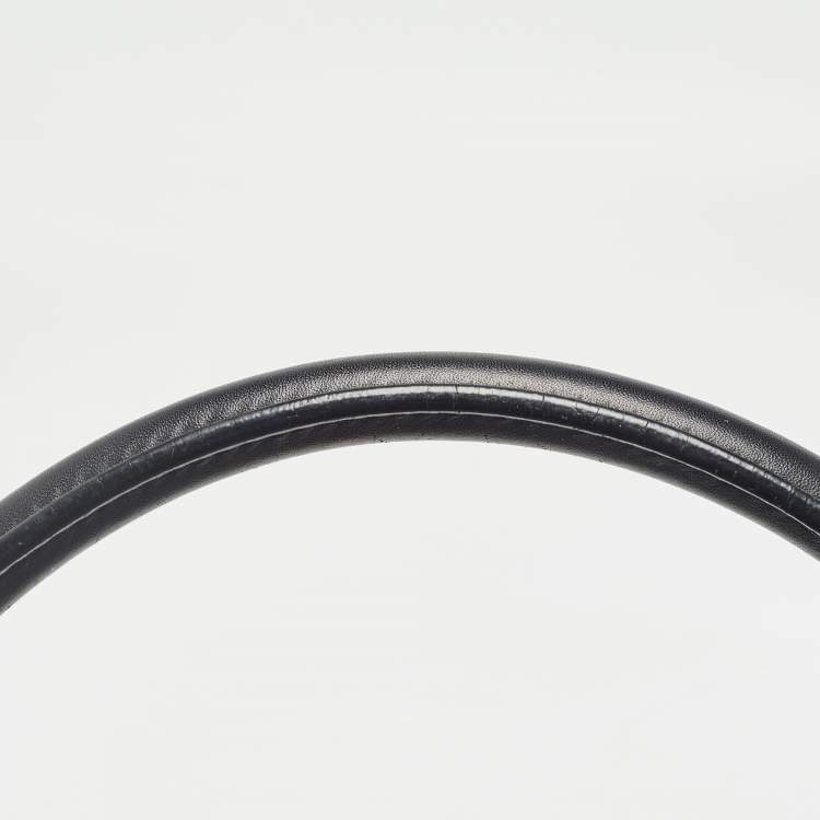 Pre Owned Celine Black Patent Leather and Suede Medium Trapeze Top Handle Bag