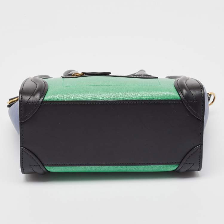 Pre Owned Celine Tri Color Leather Nano Luggage Tote