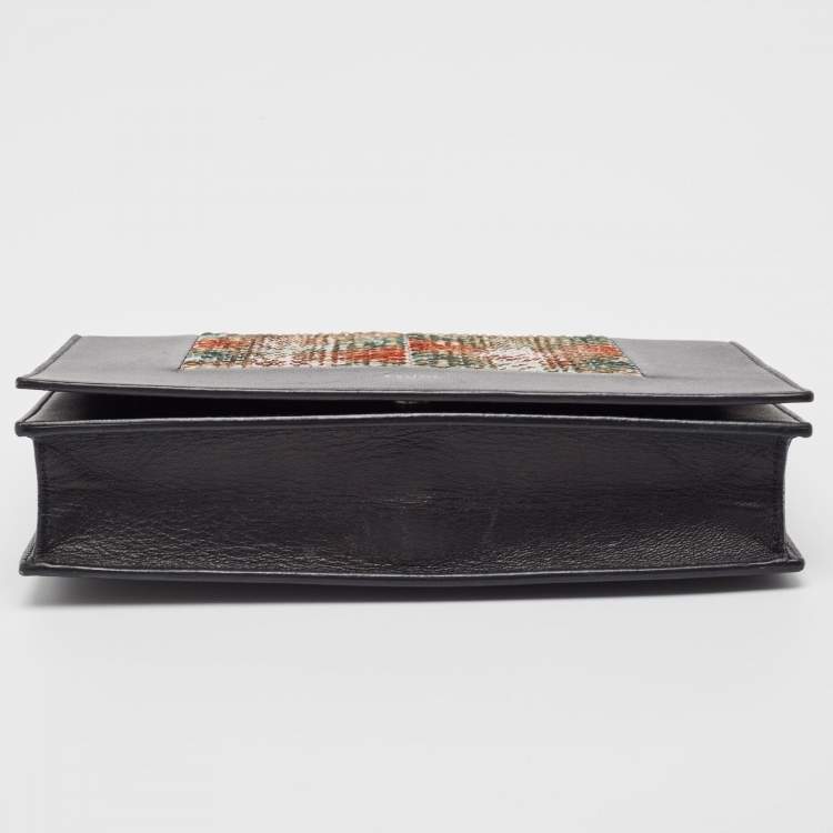 Pre Owned Celine Multicolor Snakeskin and Leather Frame Chain Clutch