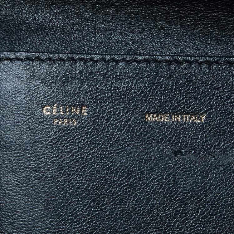 Pre Owned Celine Blue/Black Python and Suede Medium Trapeze Bag