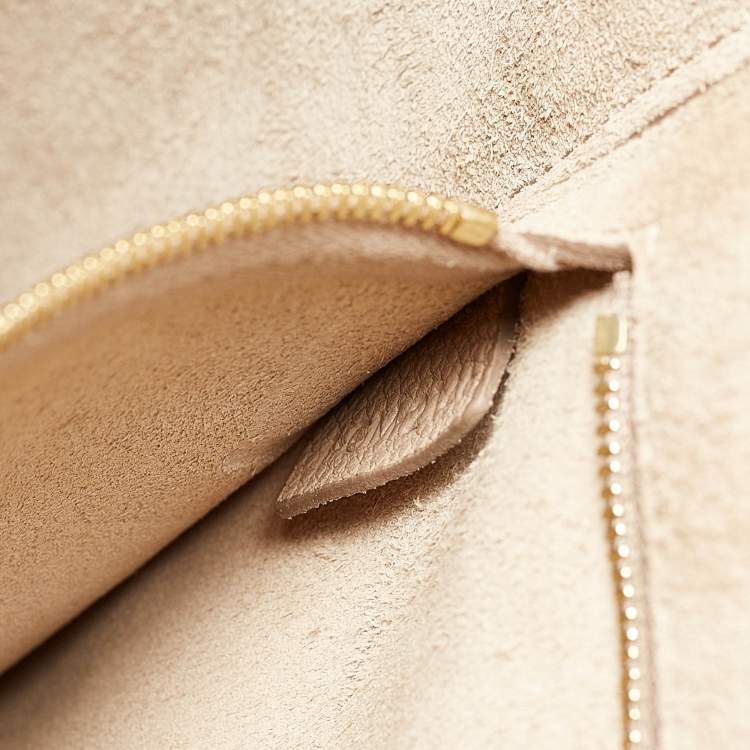 Pre Owned Celine Beige Leather Sangle Bucket Bag