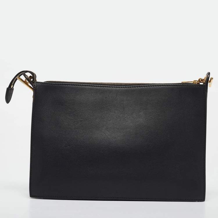 Pre Owned Celine Multicolor Leather and Watersnake Pocket Envelope Shoulder Bag