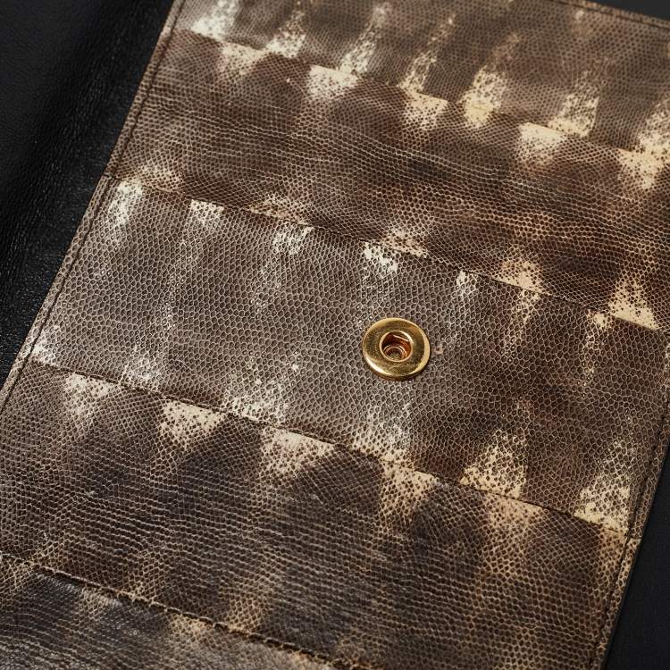 Pre Owned Celine Multicolor Leather and Watersnake Pocket Envelope Shoulder Bag