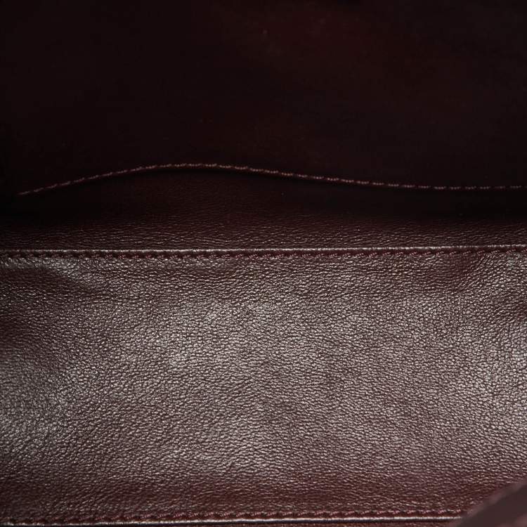 Pre Owned Celine Burgundy Leather Nano Luggage Tote