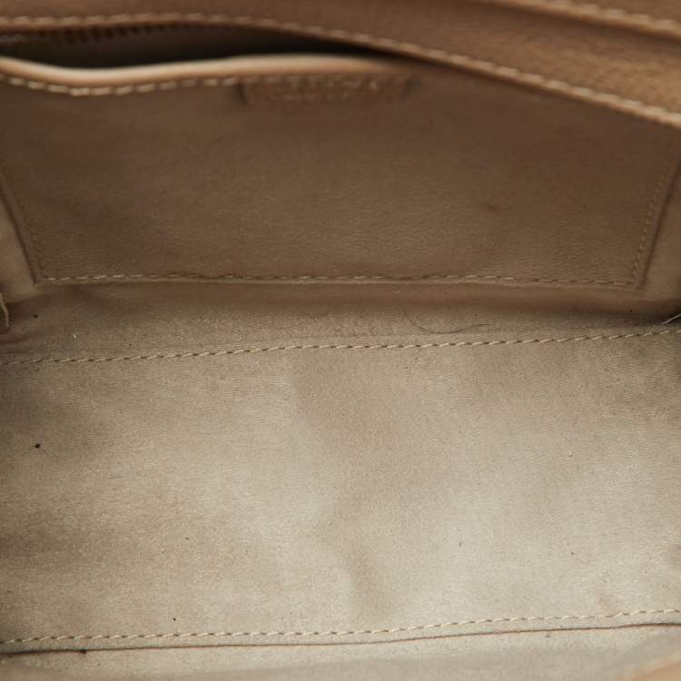 Pre Owned Celine Beige Leather Nano Luggage Tote