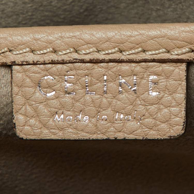 Pre Owned Celine Beige Leather Nano Luggage Tote