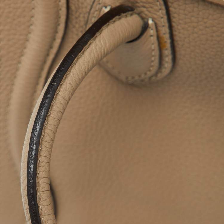 Pre Owned Celine Beige Leather Nano Luggage Tote
