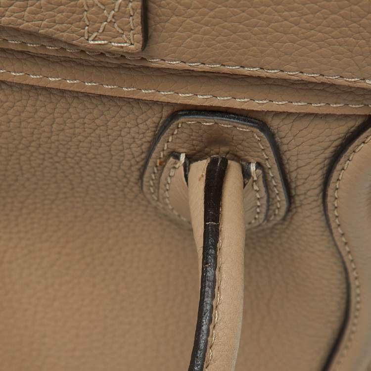 Pre Owned Celine Beige Leather Nano Luggage Tote