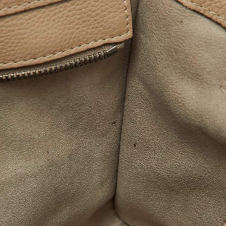 Pre Owned Celine Beige Leather Nano Luggage Tote