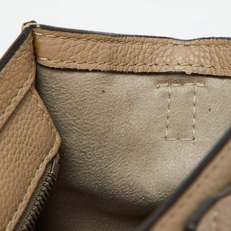 Pre Owned Celine Beige Leather Nano Luggage Tote