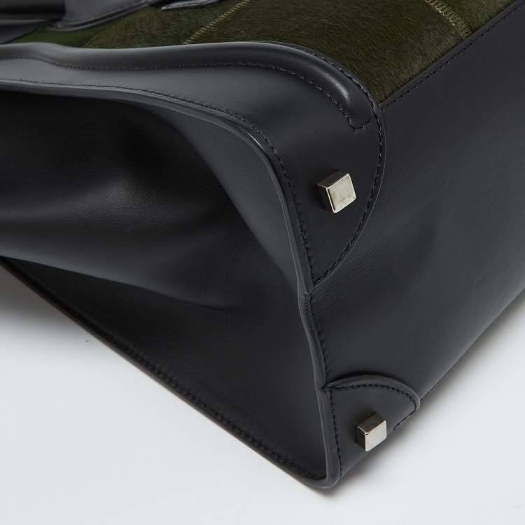 Pre Owned Celine Tricolor Calfhair and Leather Mini Luggage Tote