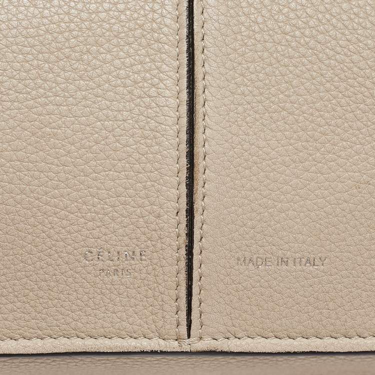 Pre Owned Celine Light Beige Leather Trifold Bag