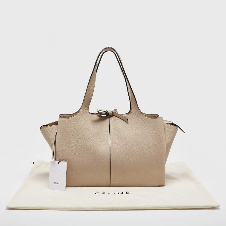 Pre Owned Celine Light Beige Leather Trifold Bag