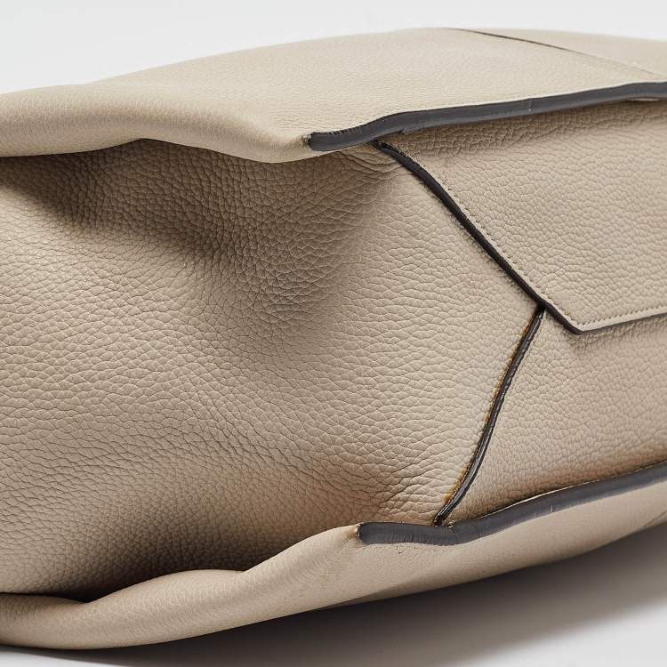 Pre Owned Celine Light Beige Leather Trifold Bag