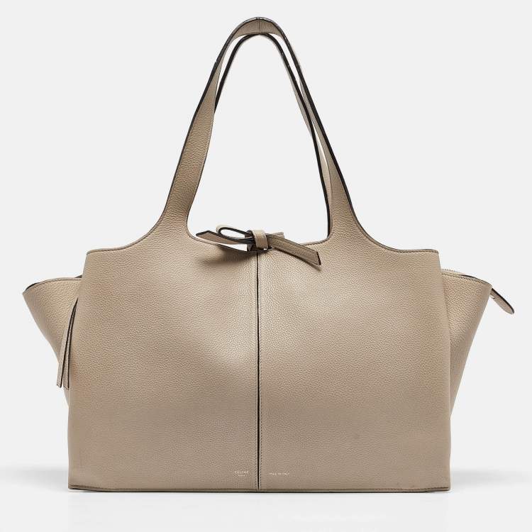 Pre Owned Celine Light Beige Leather Trifold Bag