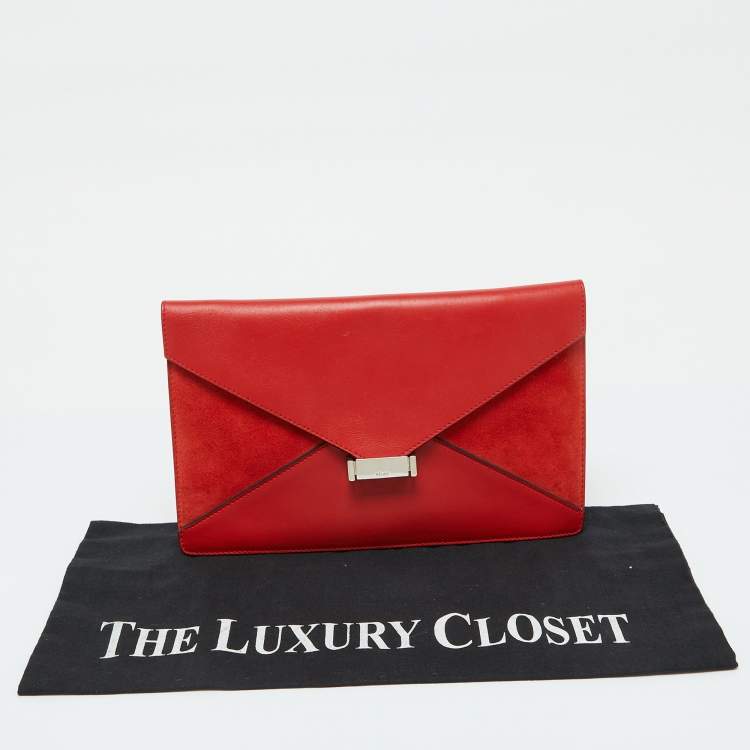 مملوكة مسبقًا حقيبة كلتش سيلين دايموند جلد وشعر عجل متعدد الألوان