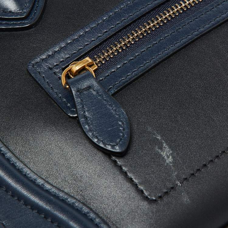 Pre Owned Céline Tri Color Leather Nano Luggage Tote