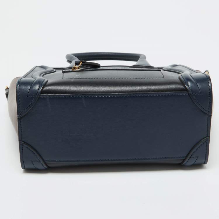 Pre Owned Céline Tri Color Leather Nano Luggage Tote