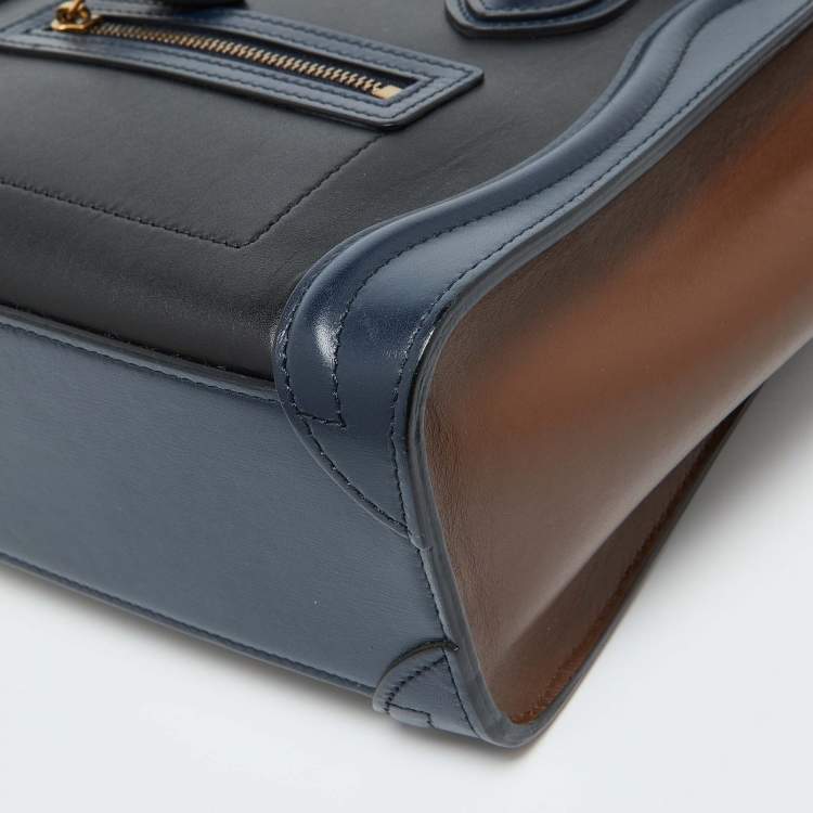 Pre Owned Céline Tri Color Leather Nano Luggage Tote