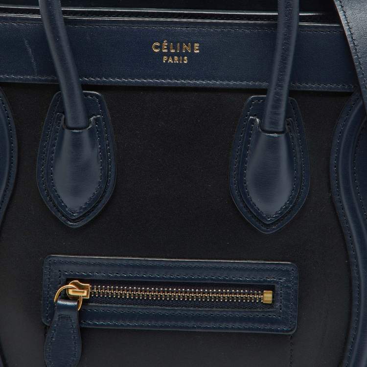 Pre Owned Céline Tri Color Leather Nano Luggage Tote