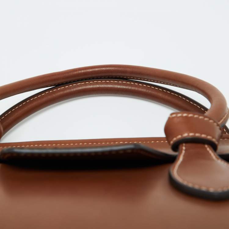 Pre Owned Celine Chestnut Leather Mini Tie Tote