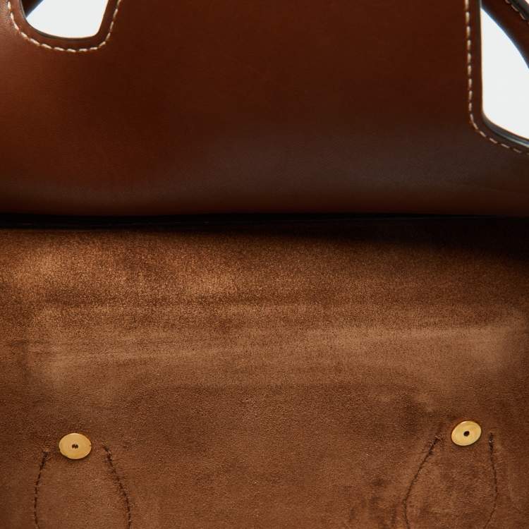 Pre Owned Celine Chestnut Leather Mini Tie Tote