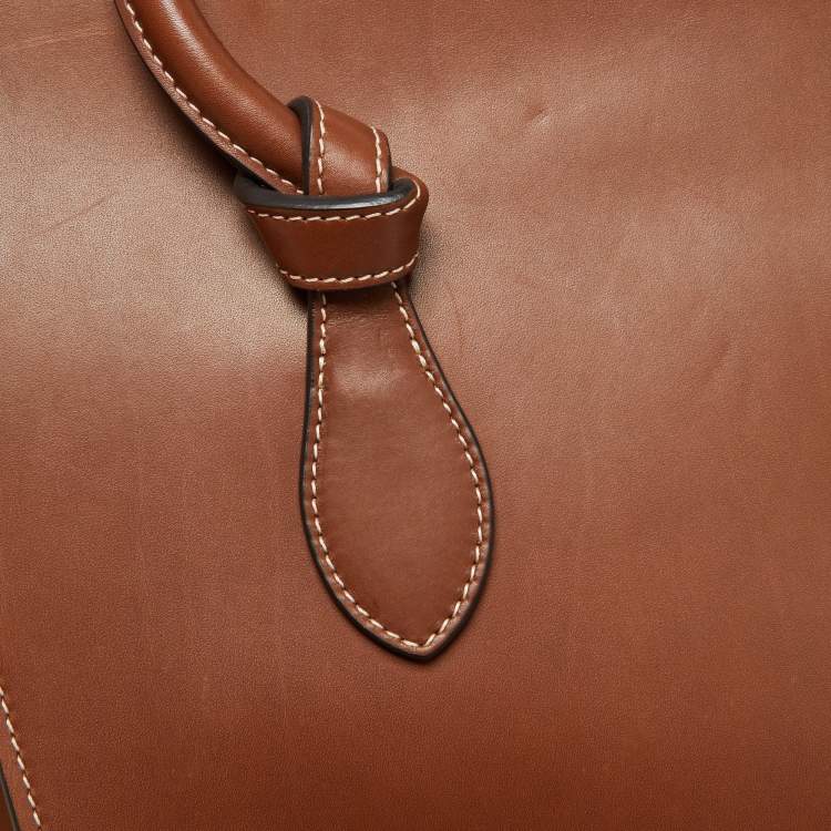 Pre Owned Celine Chestnut Leather Mini Tie Tote