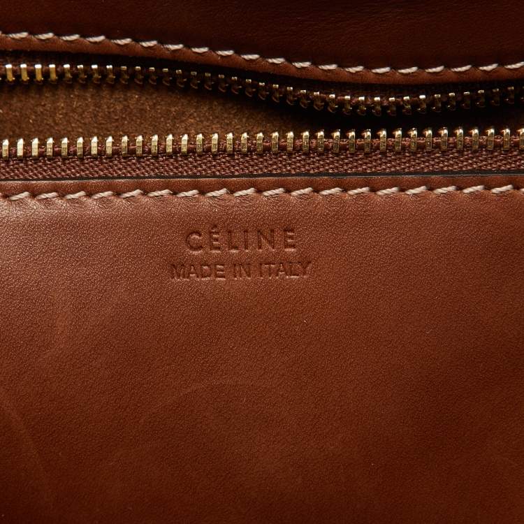 Pre Owned Celine Chestnut Leather Mini Tie Tote