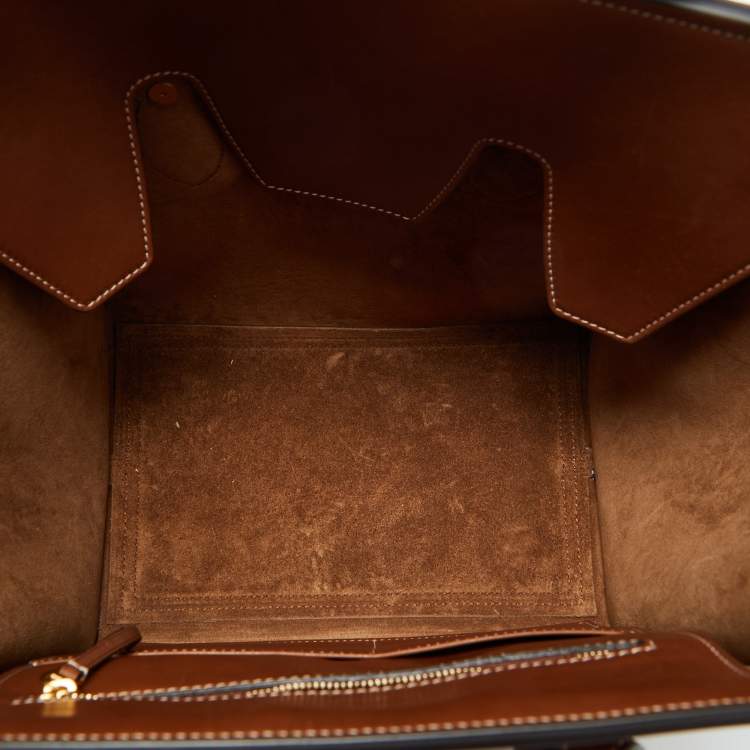 Pre Owned Celine Chestnut Leather Mini Tie Tote