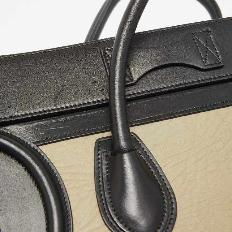 Pre Owned Celine Tricolor Leather Micro Luggage Tote
