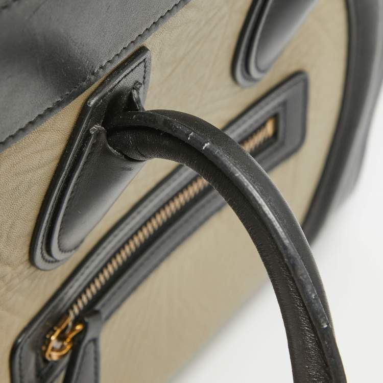 Pre Owned Celine Tricolor Leather Micro Luggage Tote