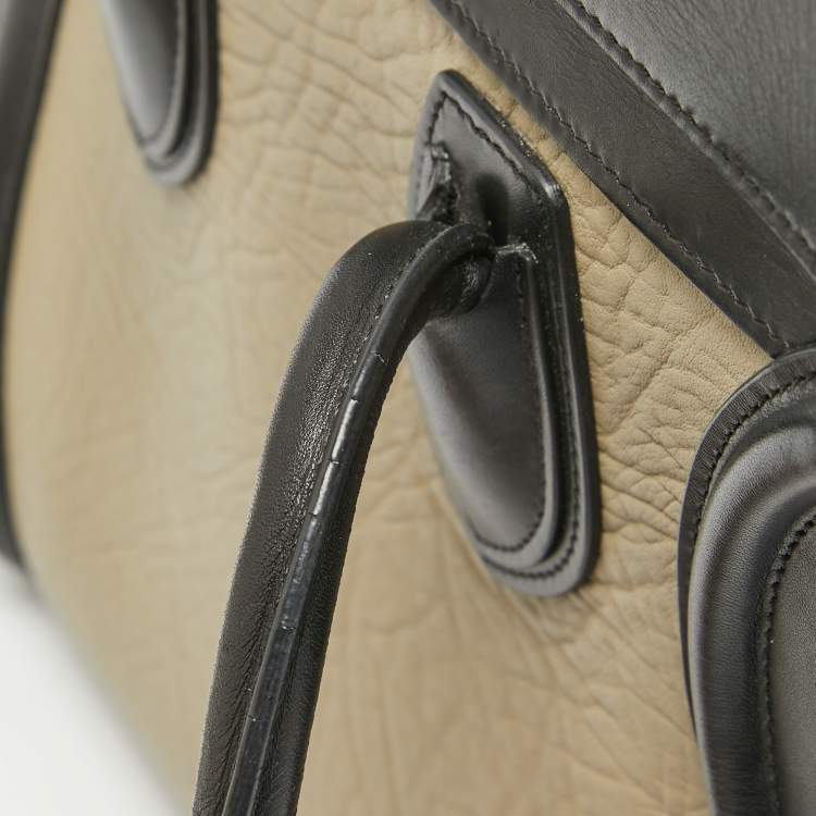 Pre Owned Celine Tricolor Leather Micro Luggage Tote