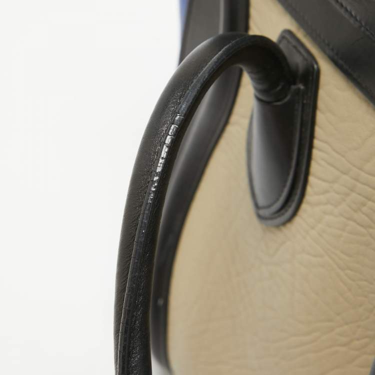 Pre Owned Celine Tricolor Leather Micro Luggage Tote
