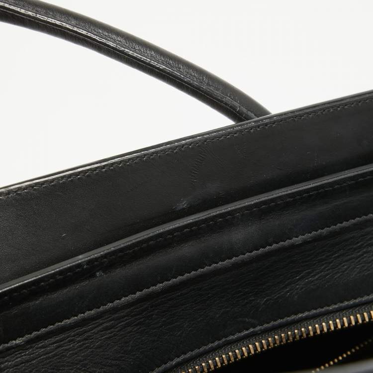 Pre Owned Celine Tricolor Leather Micro Luggage Tote