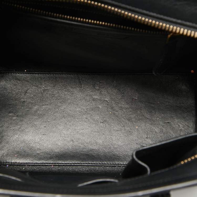 Pre Owned Celine Tricolor Leather Micro Luggage Tote