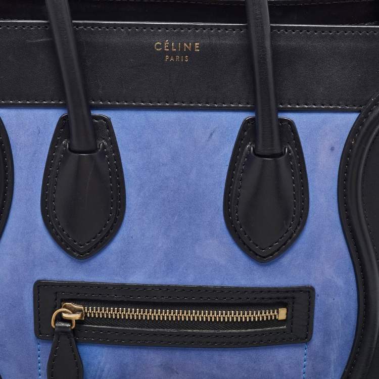 Pre Owned Celine Tricolor Nubuck and Leather Mirco Luggage Tote