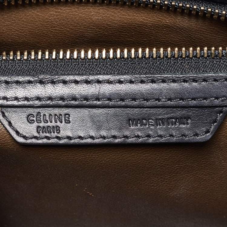 Pre Owned Celine Tricolor Nubuck and Leather Mirco Luggage Tote
