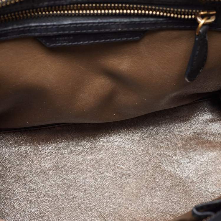 Pre Owned Celine Tricolor Nubuck and Leather Mirco Luggage Tote
