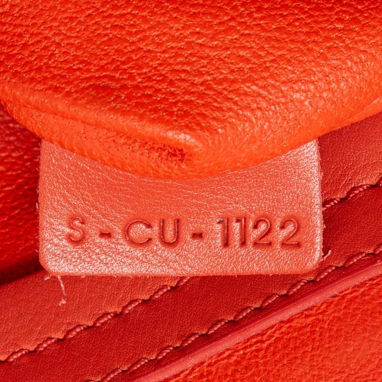 Pre Owned Celine Orange Nubuck and Leather Mini Luggage Tote