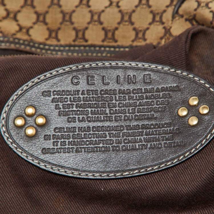 Pre Owned Celine Beige/Brown Macadam Canvas and Leather Bag