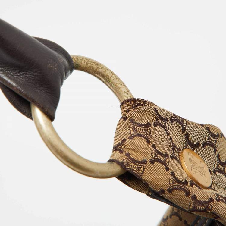 Pre Owned Celine Beige/Brown Macadam Canvas and Leather Bag