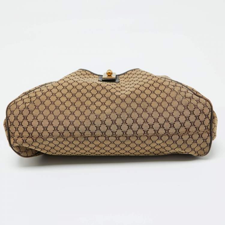 Pre Owned Celine Beige/Brown Macadam Canvas and Leather Bag