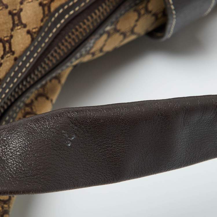 Pre Owned Celine Beige/Brown Macadam Canvas and Leather Bag