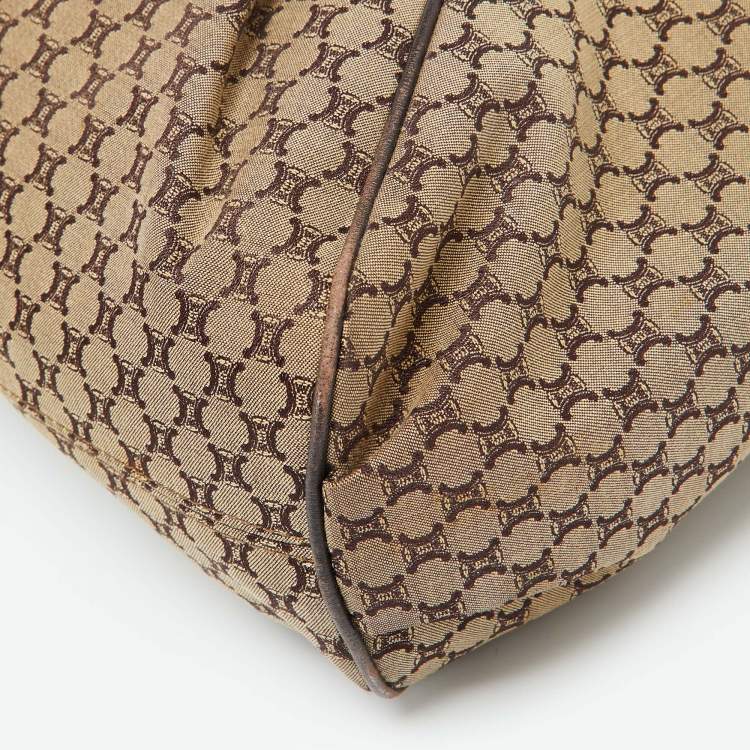 Pre Owned Celine Beige/Brown Macadam Canvas and Leather Bag