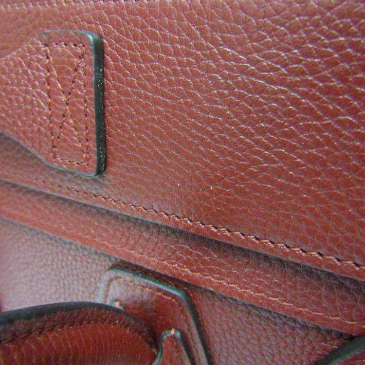 Pre Owned Celine Dark Red Leather Micro Luggage Satchel