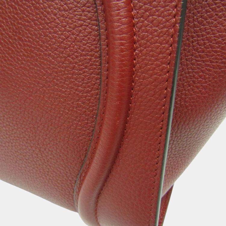 Pre Owned Celine Dark Red Leather Micro Luggage Satchel